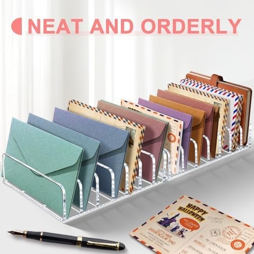 2 Pack 7 Slot Acrylic Mail Organizer Clear