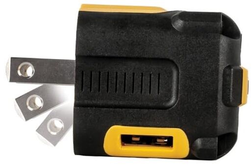 Heavy Duty NeverBlock USB Charger, Angled Dual Port 12W No Size Black, Yellow