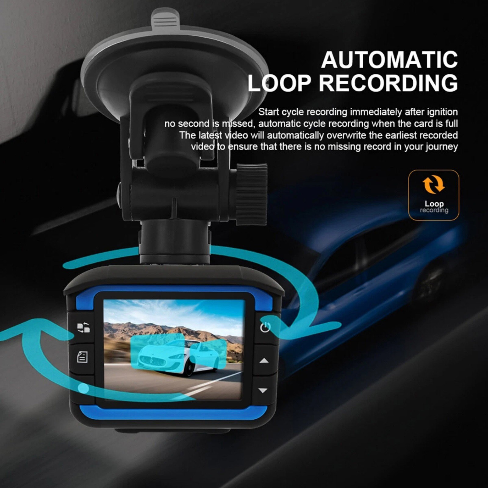 Car Radar Detector DVR Dash Camera G-sensor Night Vision 720P Video Recorder