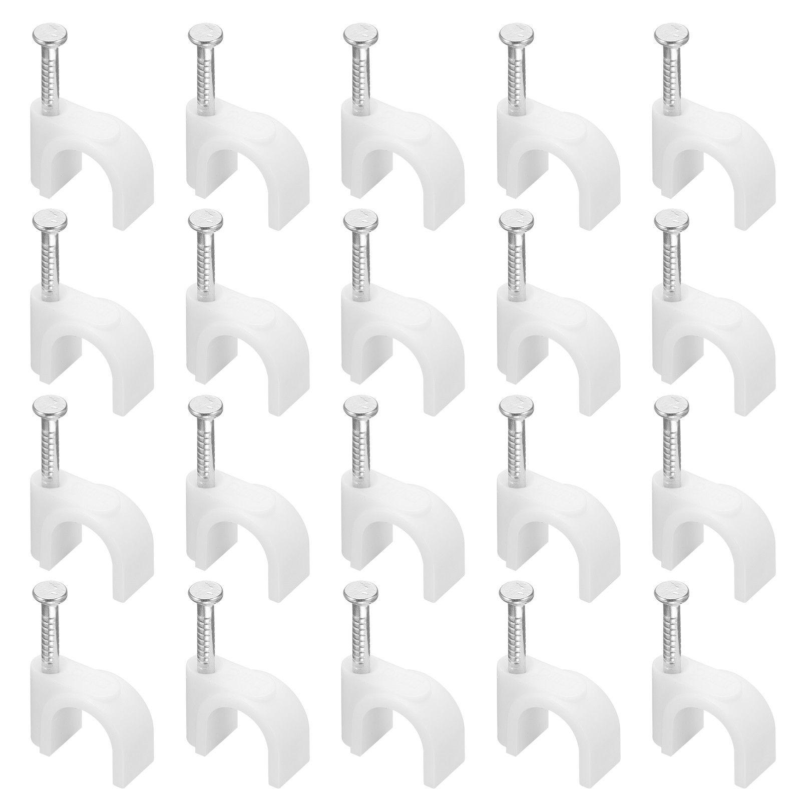 200pcs Cable Clips 8mm Wire Wall Clips with Nails Management Wire, White