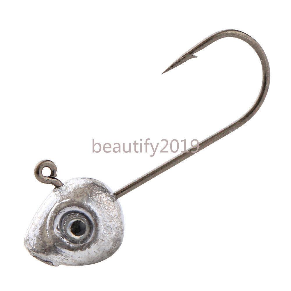 50 Pack 1/64 1/32 1/10 1/16 1/8 3/17 oz Lead Jig Heads Fishing Hooks Crappie