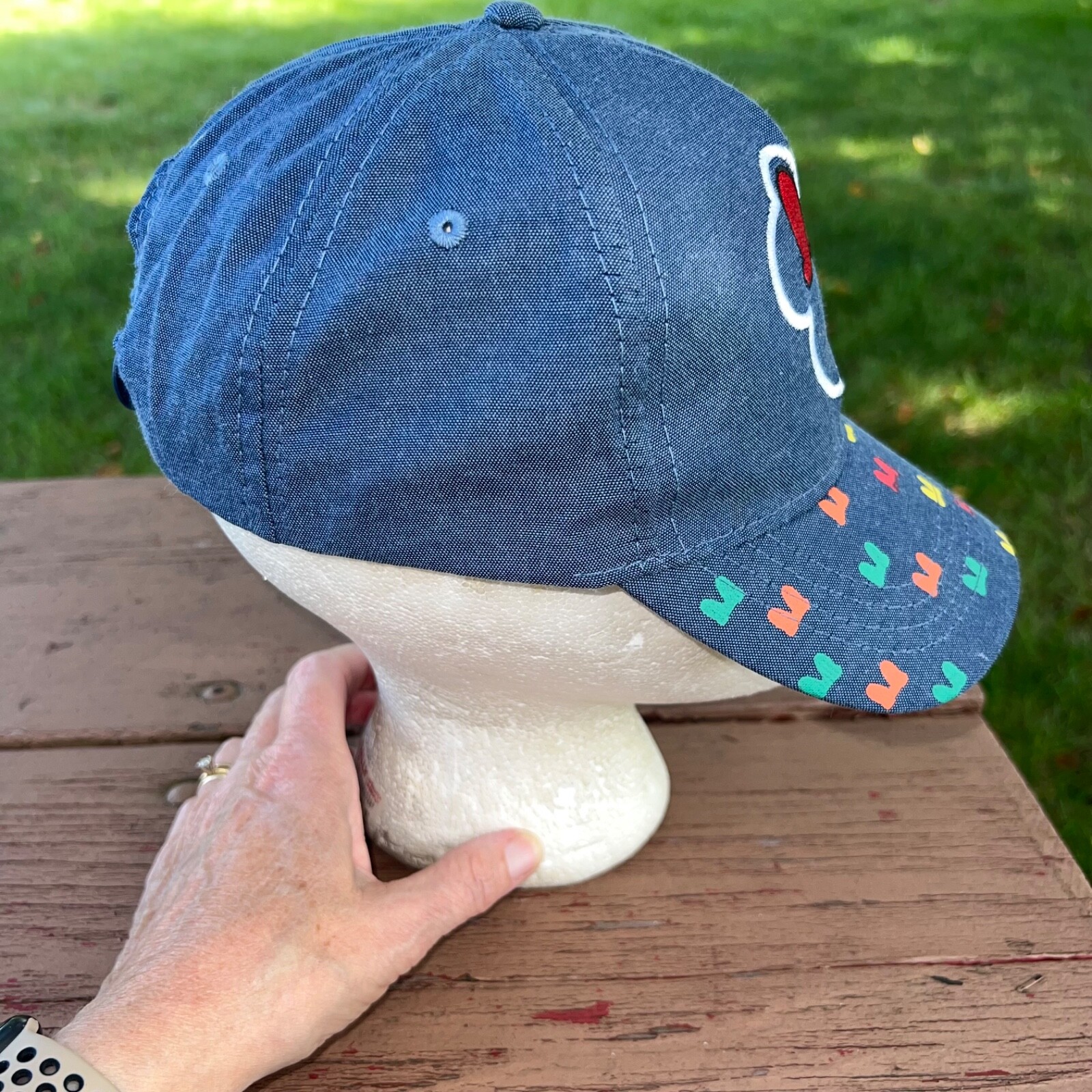 Disney Minnie Mouse Denim Junior Hat Cap Snapback EUC