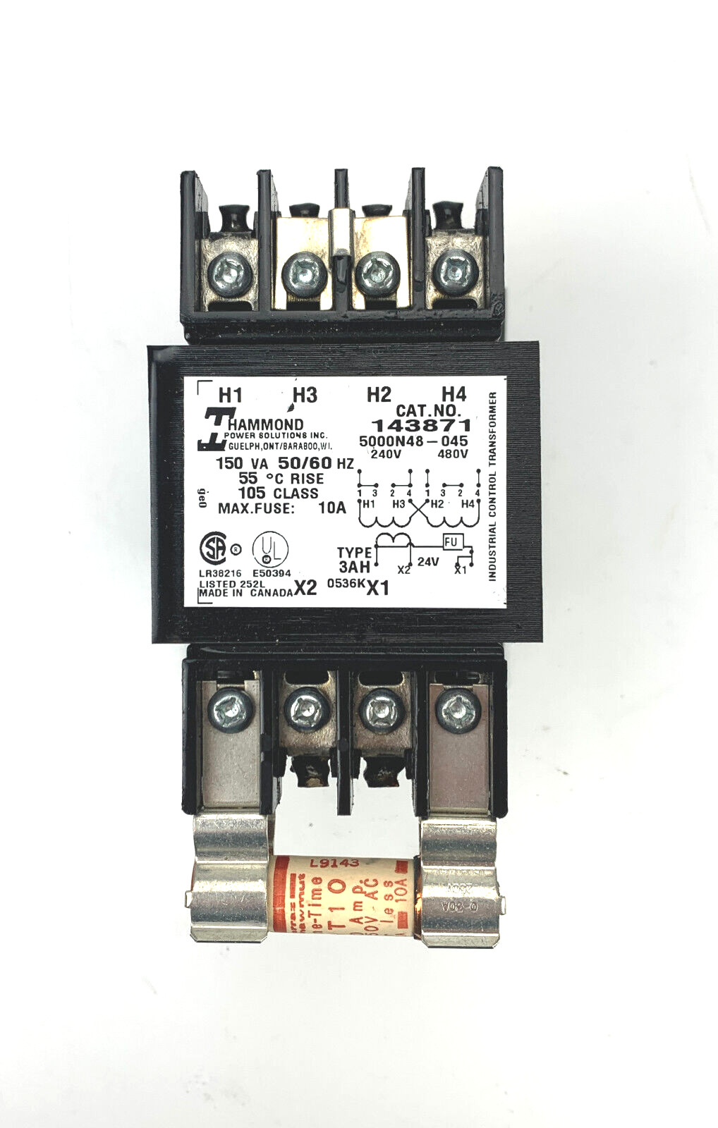 Hammond Manufacturing 143871 5000N48-045 Type 3AH Industrial Control Transformer