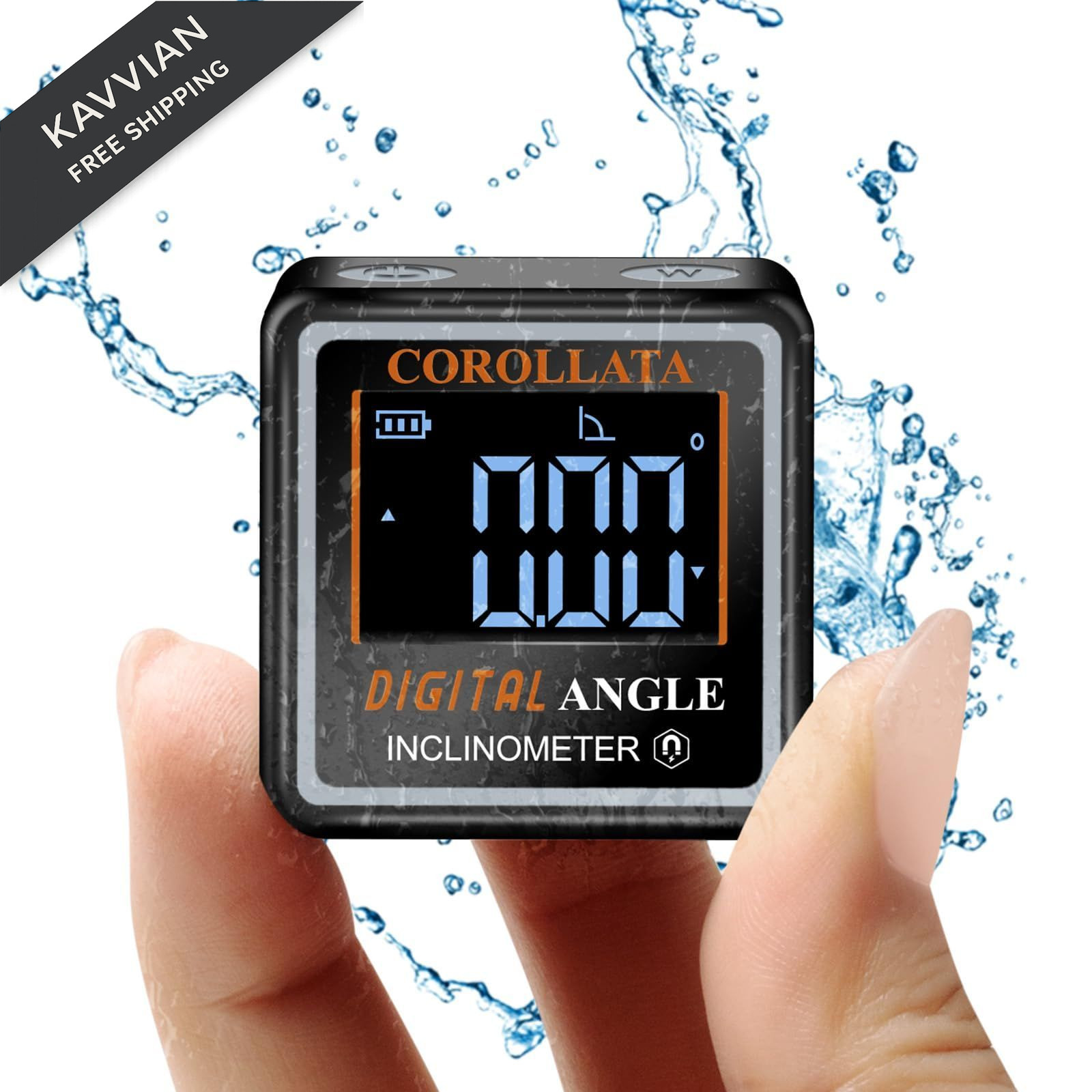 Ultra Small Digital Angle Finder Magnetic Level, Rechargeable Black