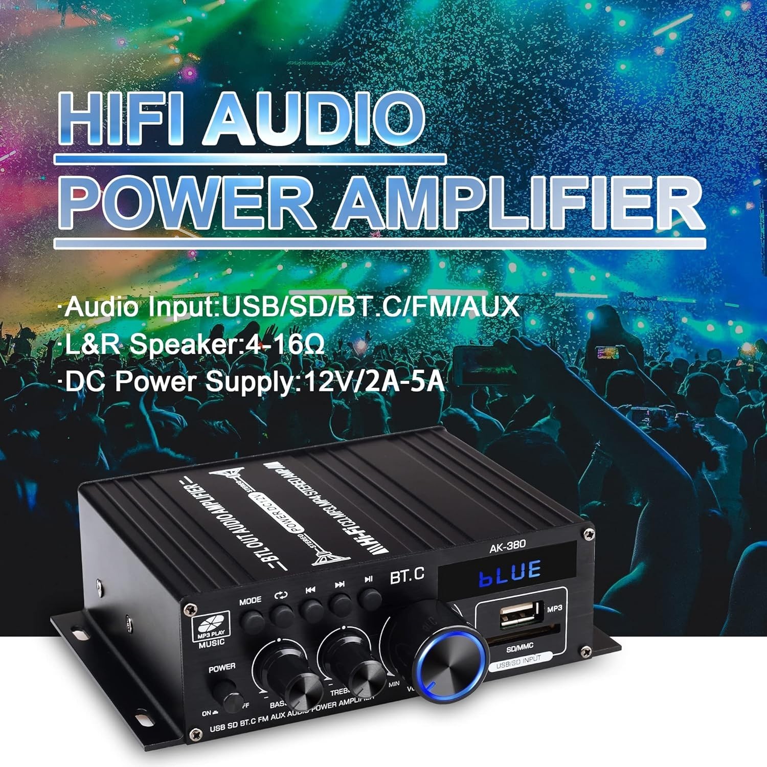 Ak380 Bluetooth Amplifier With Remote Control Function 2.0 Bluetooth Amplifier S