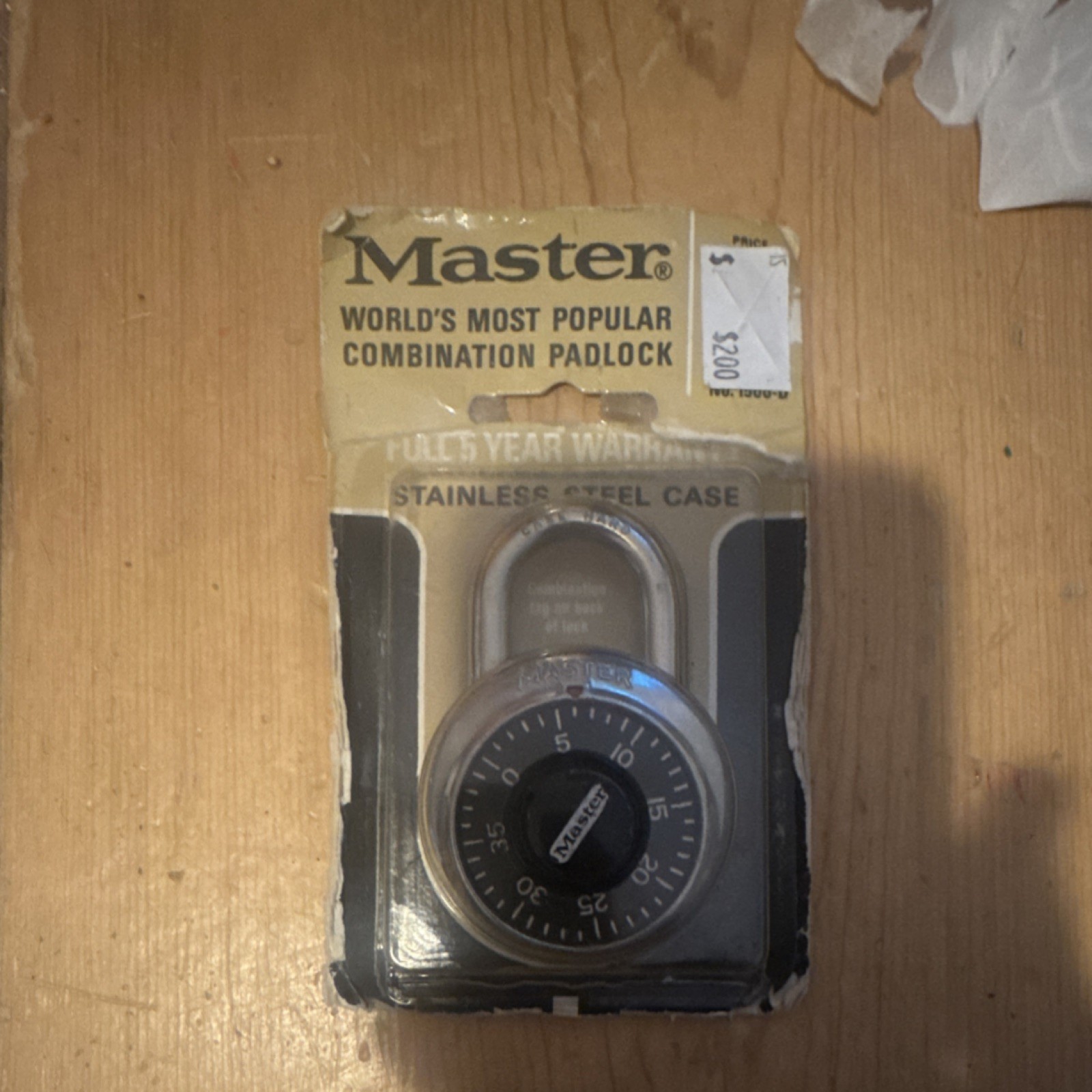 Master 1500-D Combination Padlock Stainless Steel Case Steel Shackle