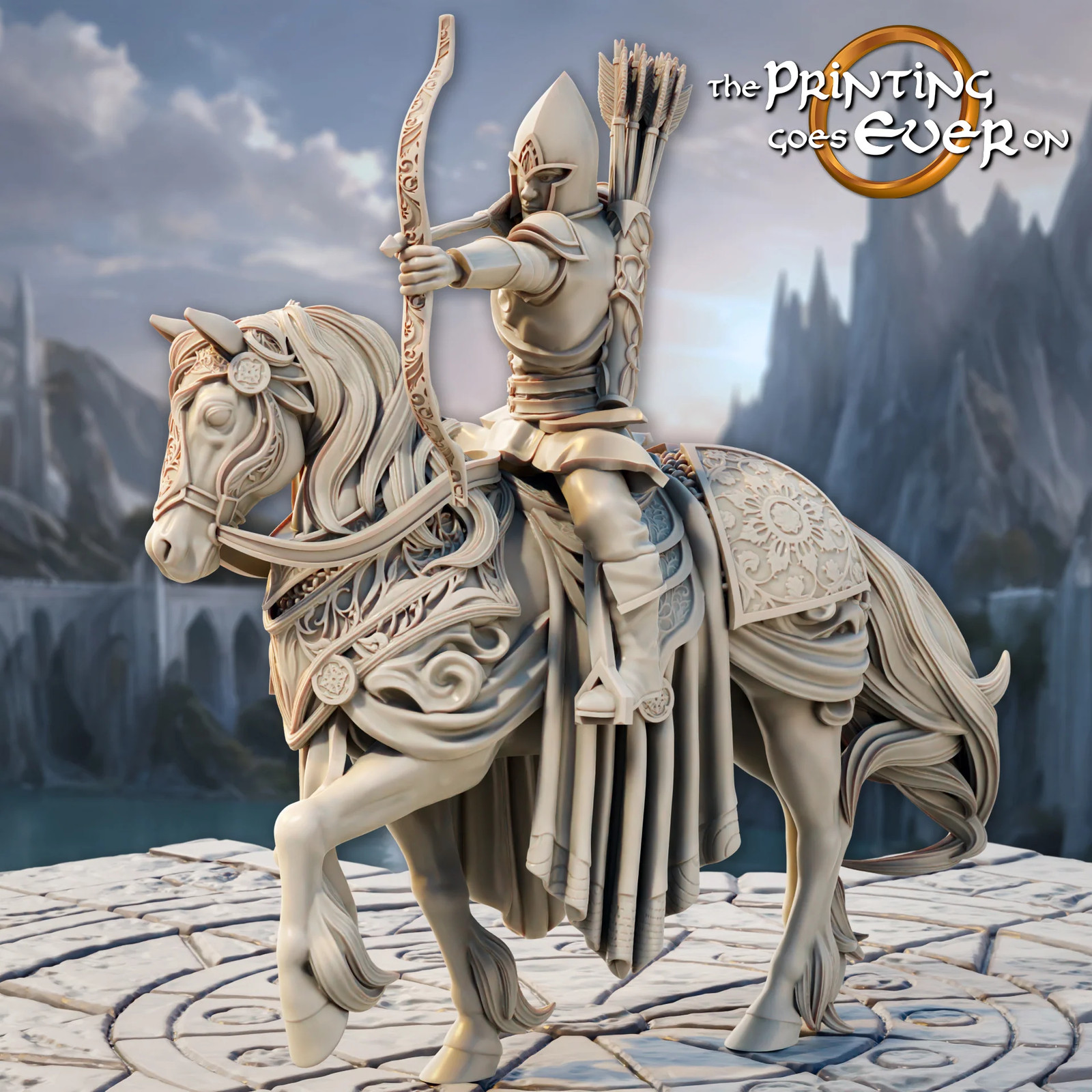 Elven Mounted Archers - Resin Tabletop Miniature