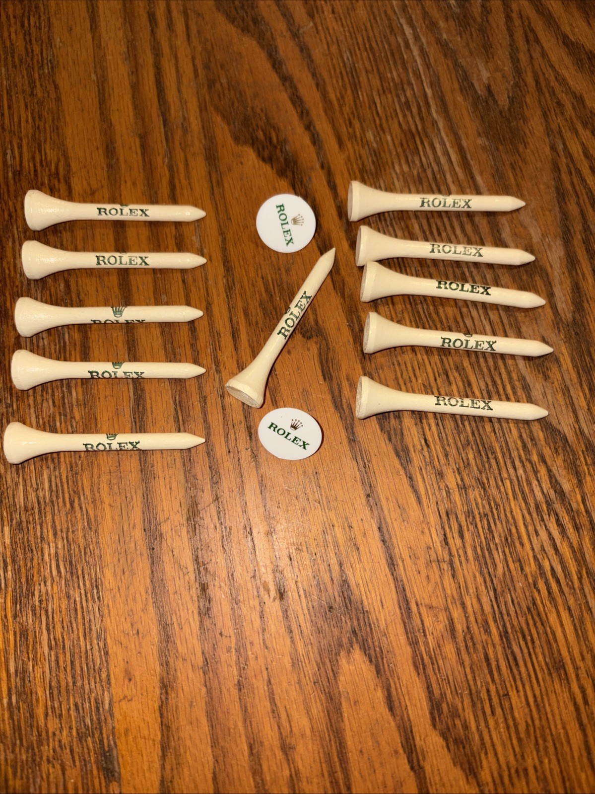 Authentic Rolex 11 Golf Tees & 2 Markers Vintage  New Unsealed Perfect Legends