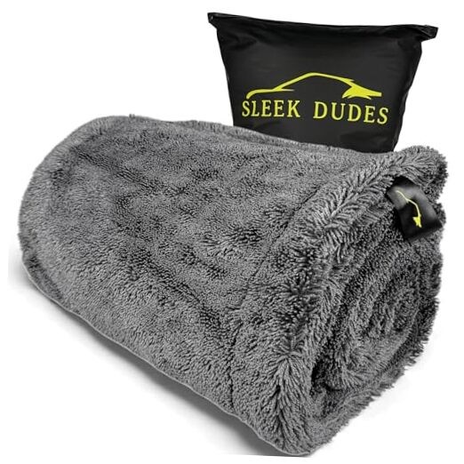 2000GSM Car Drying Towel – Sleek Max Dry 2K (20"x31") Ultra Plush Charcoal Grey