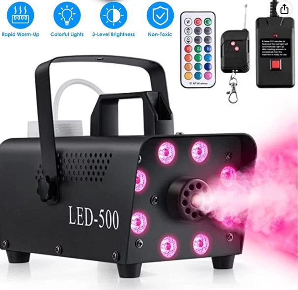 500W Smoke Fog Machine RGB Wireless Remote DJ Disco Party Stage Fogger Smoker US