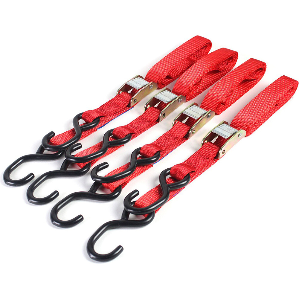 Motorcycle Tie Down Straps for Motorbike Trailer Auto Straps 25mm x 1.8m x 4