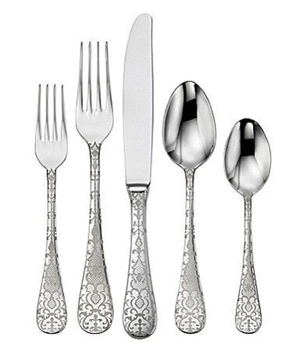 ONEIDA  AVANTI ROSALINE LASER ETCHED  5 PIECE PLACE SETTING  - NEW IN BOX - RARE