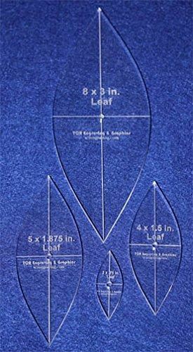 Leaf Shaped Quilt Templates 4 Piece Set. - 1/4 Inch Thick