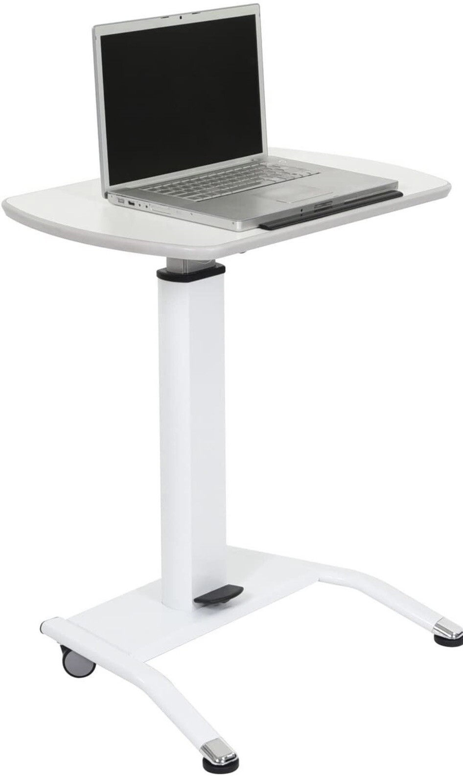 LUXOR PORTABLE PODIUM / LECTERN, PNEUMATIC HEIGHT ADJUSTABLE STAND WITH WHEELS