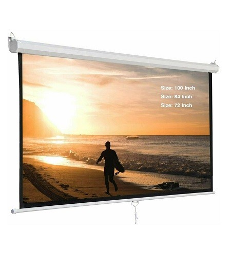 5 Core Pull Down Tripod Projector Screen 8K 3D Ultra HD 16:9M 100" Inch