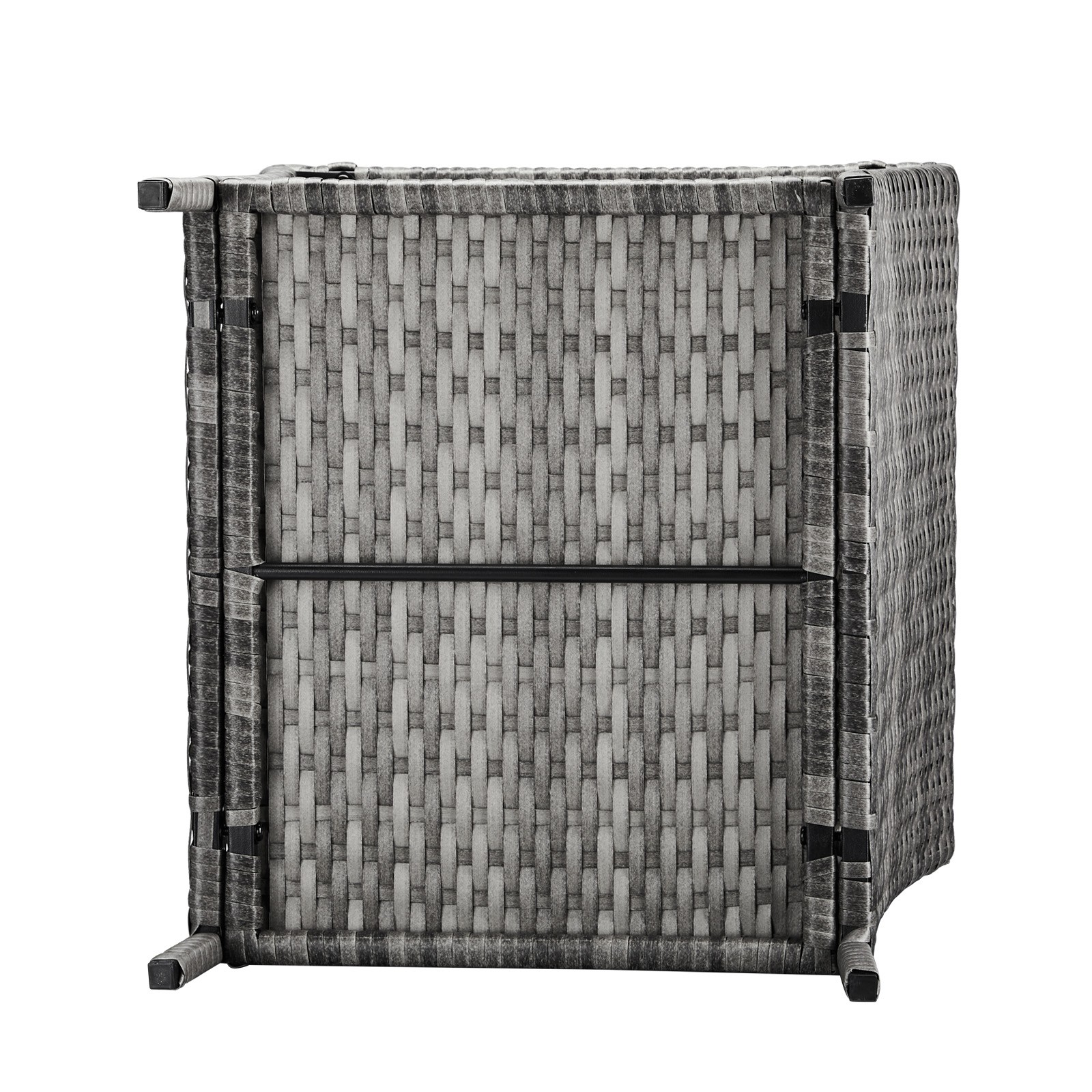 Outdoor Grey Wicker Side Table Rattan Square Side Table Courtyard Coffee Bistro