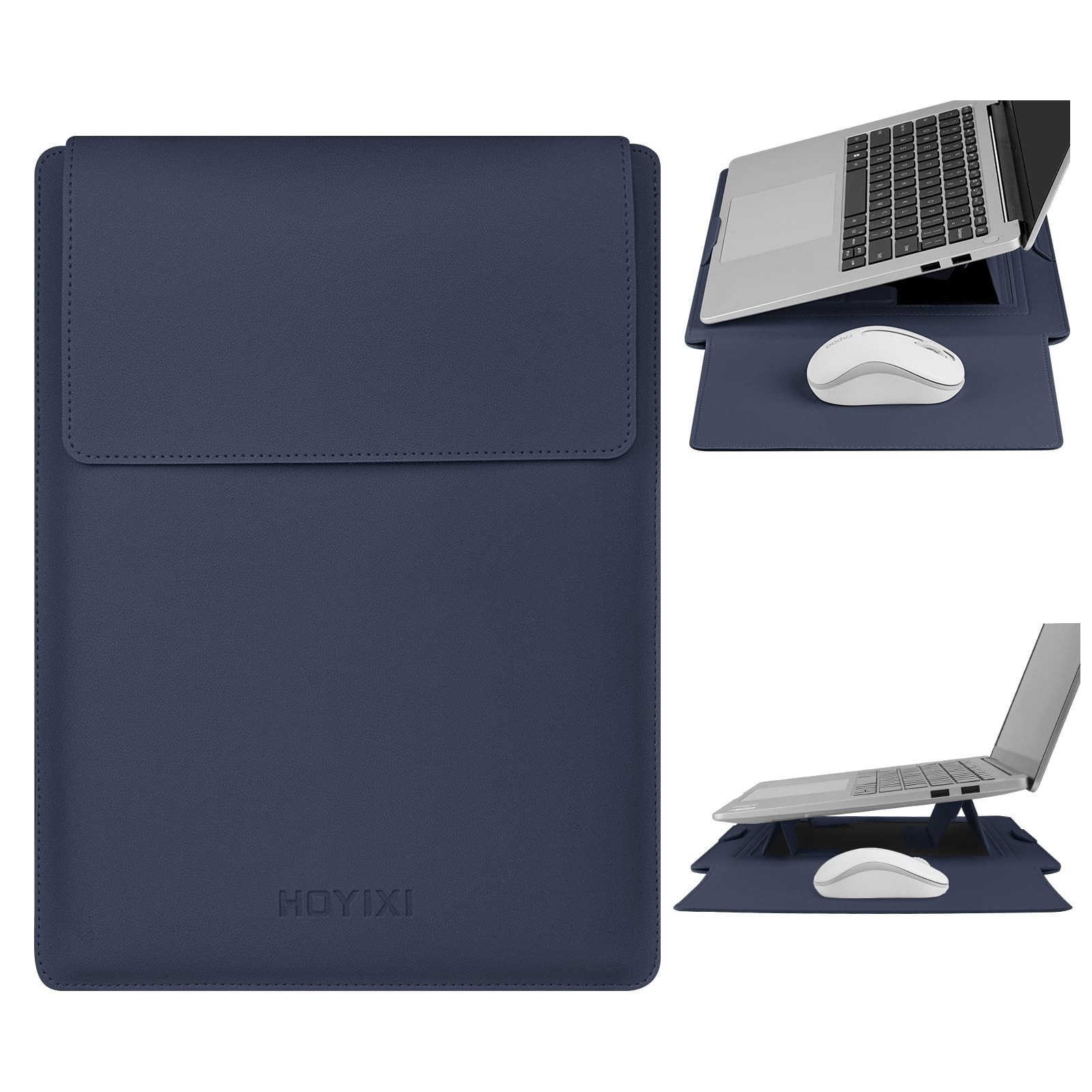 13.3'' /13.6'' Laptop Sleeve Case PU Leather with Stand Compatible with MacBo...