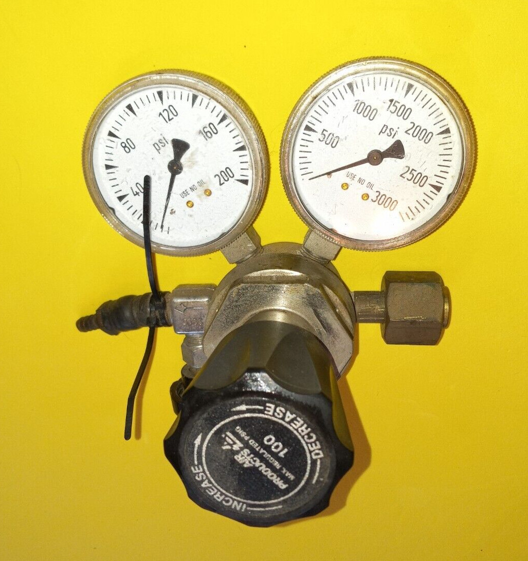 Air Products E11-215D Regulator with 2 Gauges Untested For Parts