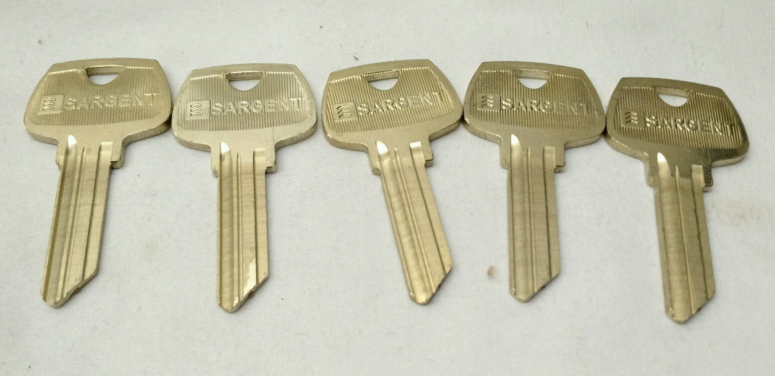 NEW OLD STOCK QTY: 5 ORIGINAL Sargent 6275 RC 5-Pin Key Blanks, Steampunk