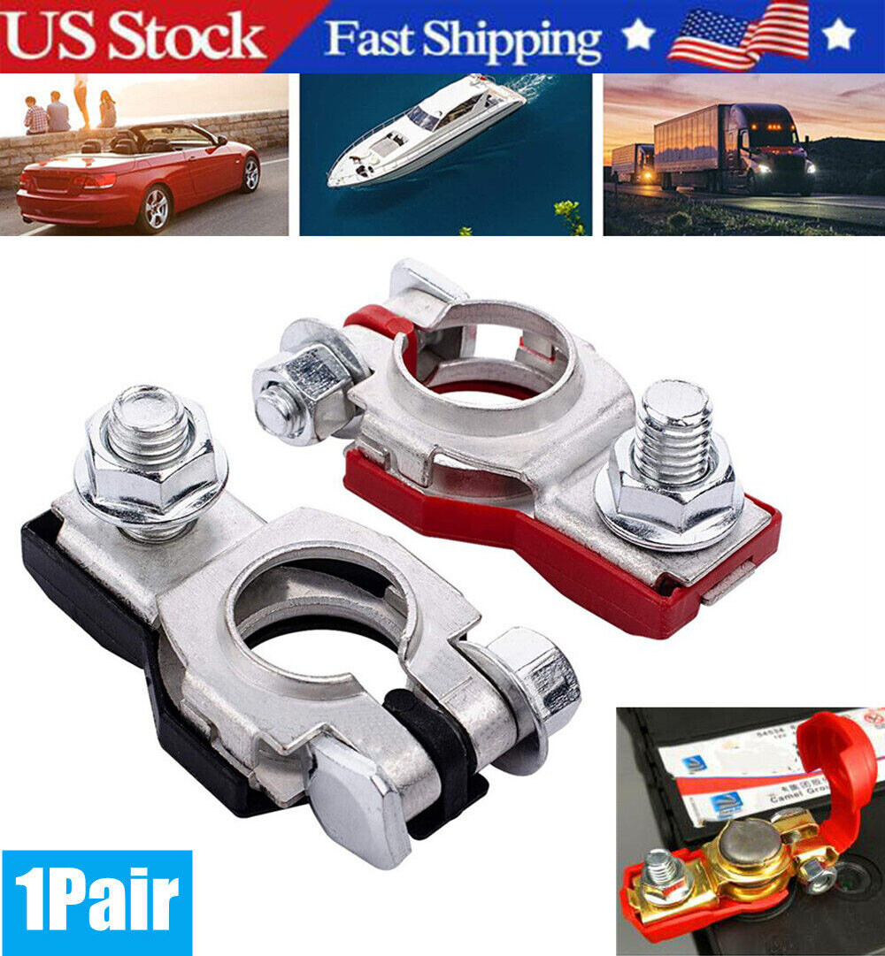 Car Battery Terminal Clamp Connectors Positive Negative Release Disconnect×2 US