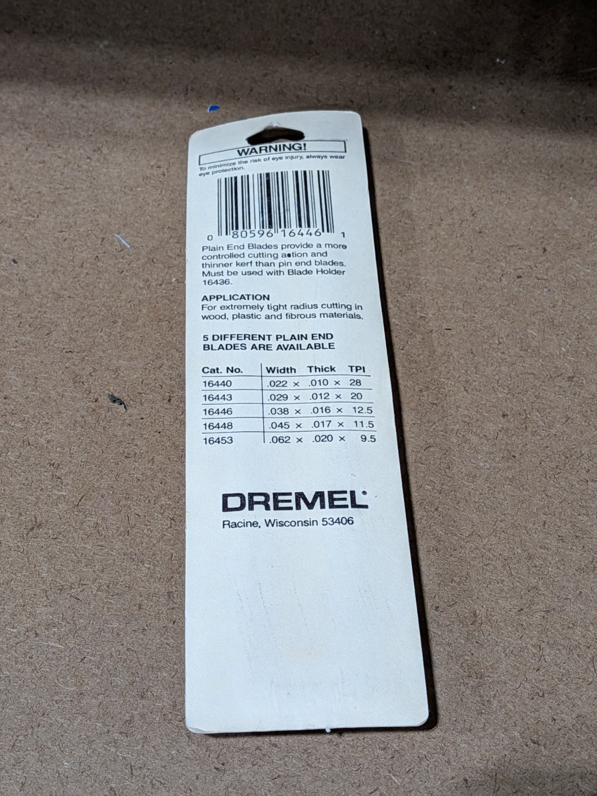 Dremel - #16446 - Plain End 5" Scroll Saw Blades - 5 Pieces - NOS