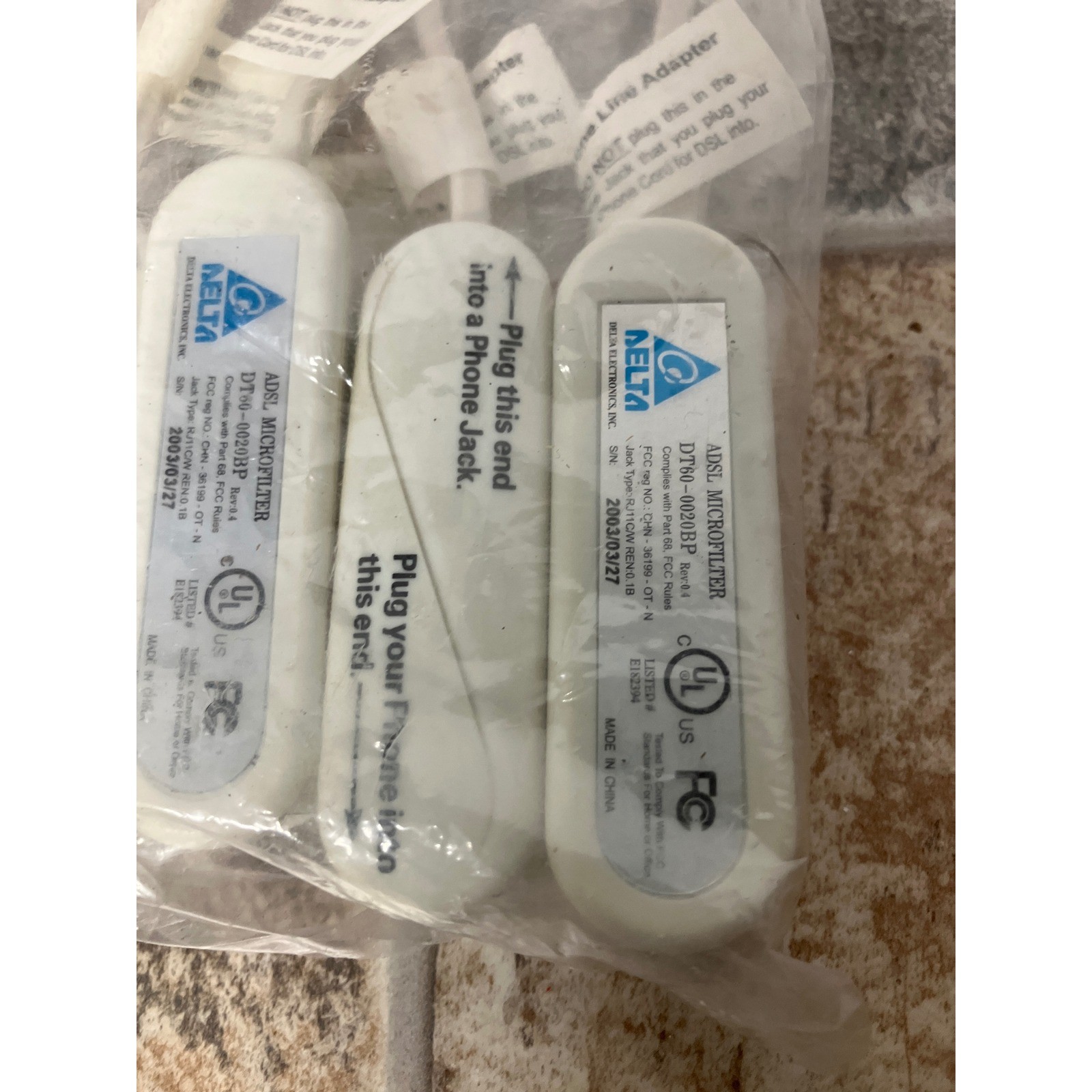 DELTA Microfilter DSL Phone Line Adapter 4 Pack