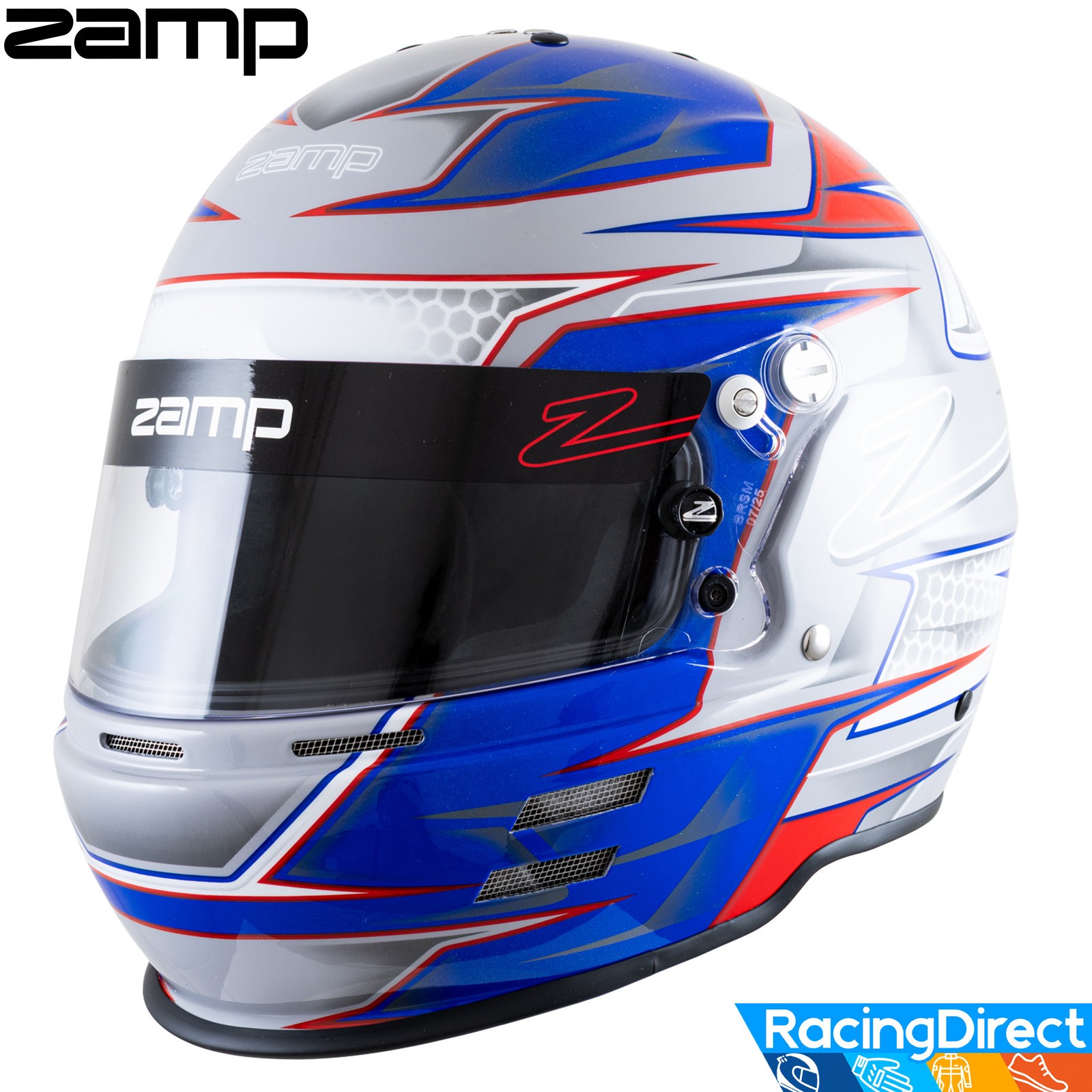 ZAMP - RZ-61S SA2025 Auto Racing Helmet - Snell Rated - Graphic Red/Blue