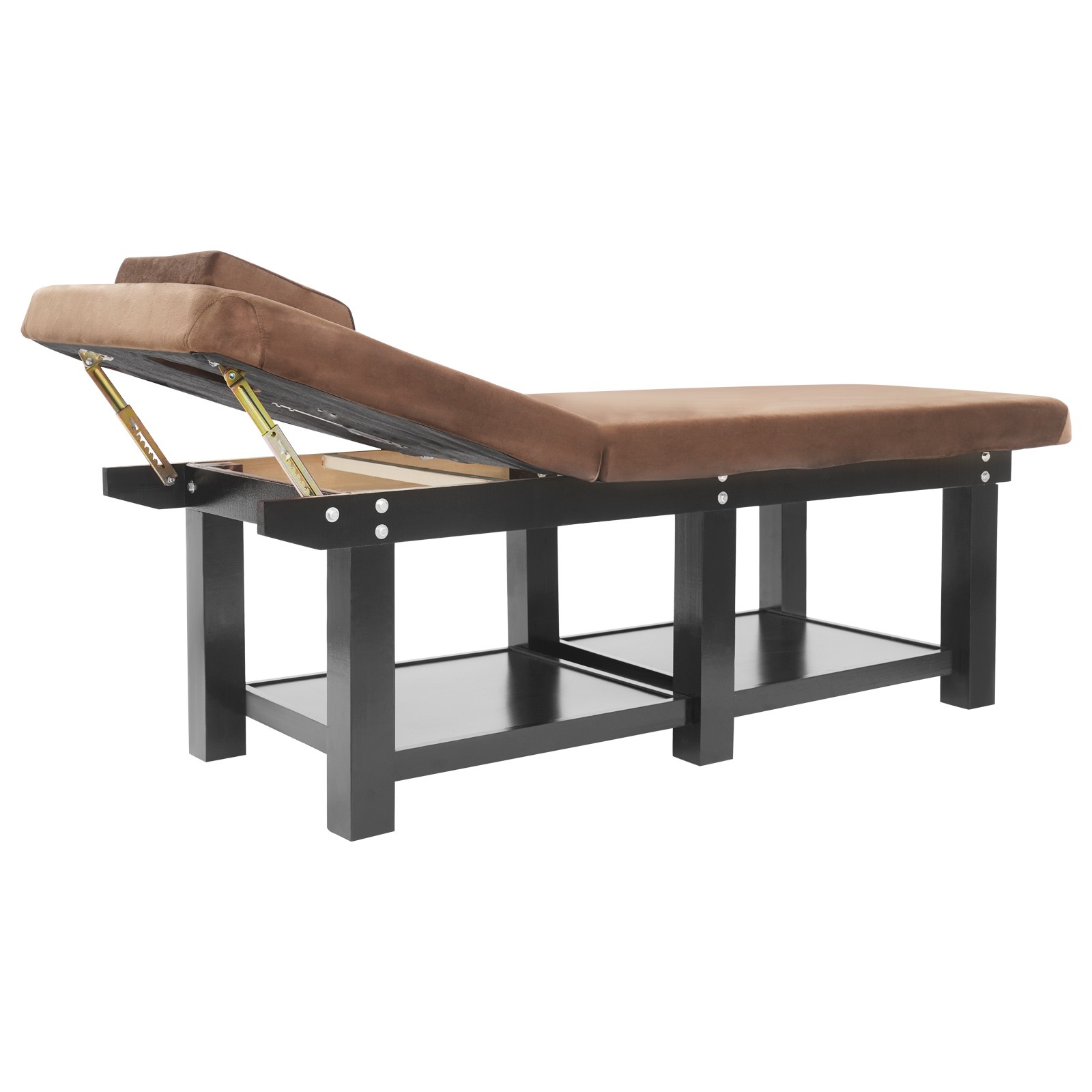 190cm Massage Table Solid Wood Sponge Velvet Cloth with Pillow