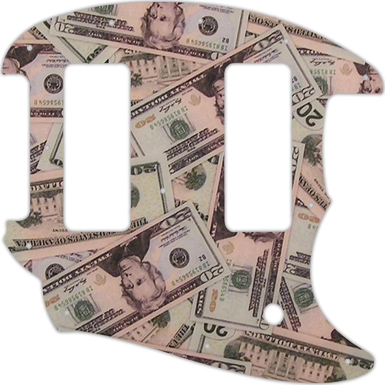 WD Custom Pickguard For Fender OffSet Series Mustang #G16 Money Graphic