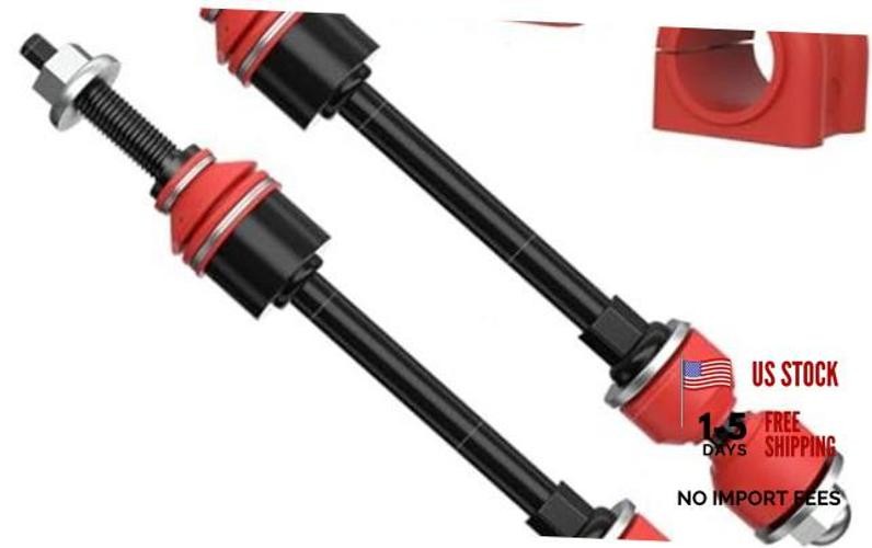 4PC Red Front Sway Bar K80894 Heavy Duty - Link & Bushing Kit