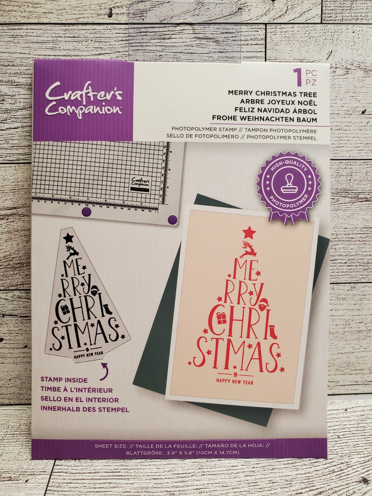 CCH2 Crafters Companion Merry Christmas Christmas Tree Photopolymer Stamp New