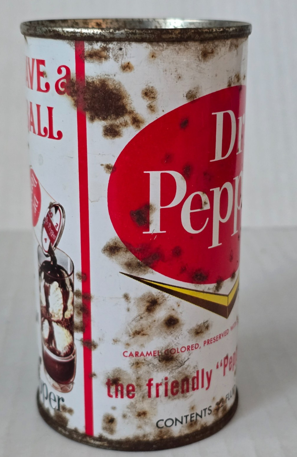 Vintage 1965 Dr Pepper Chevron Soda Can Pull Tab