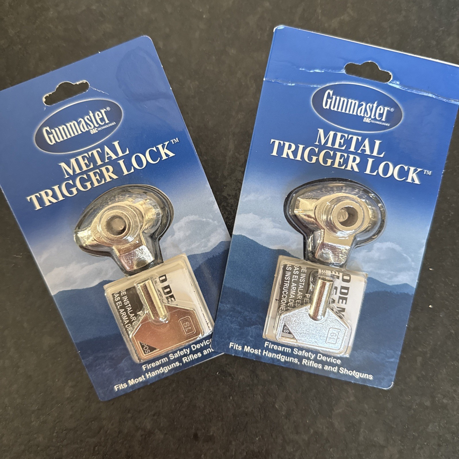 Pair of Gunmaster Hardened Steel Metal Trigger Lock - New- FREE Shipping