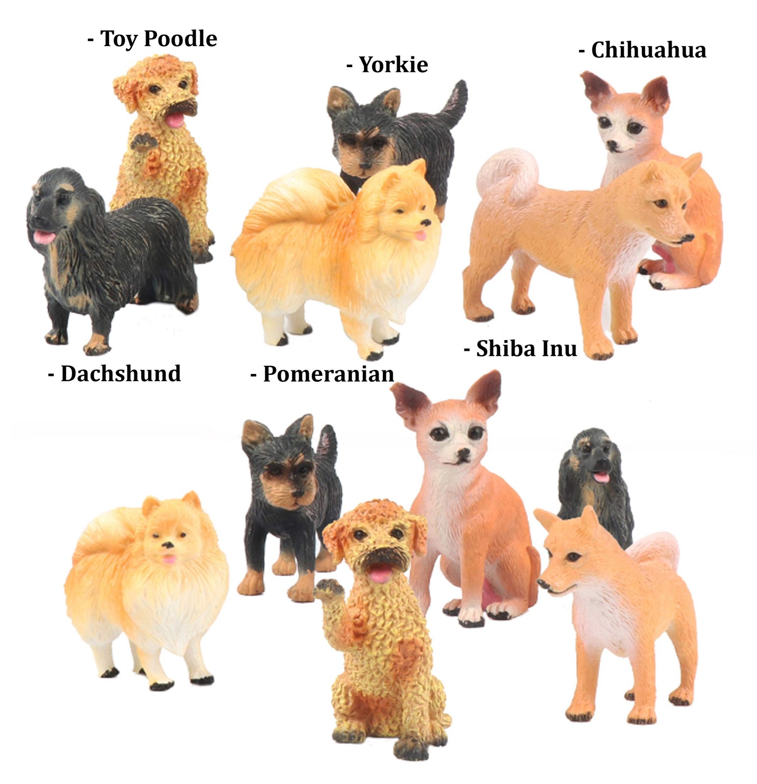18 PCS Large Dog Figurines Playset, 4" Toy Pet Puppy Realistic Play Figures, ...