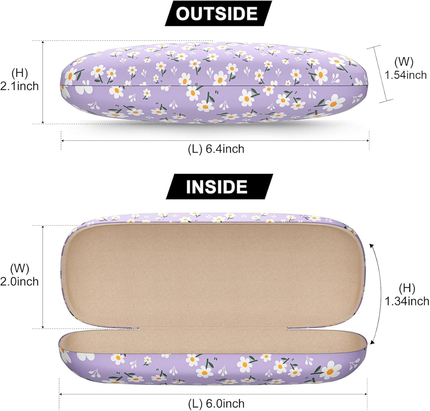 Eyeglasses Case, Hard Shell Protective Case for Glasses, Unisex for Women Men