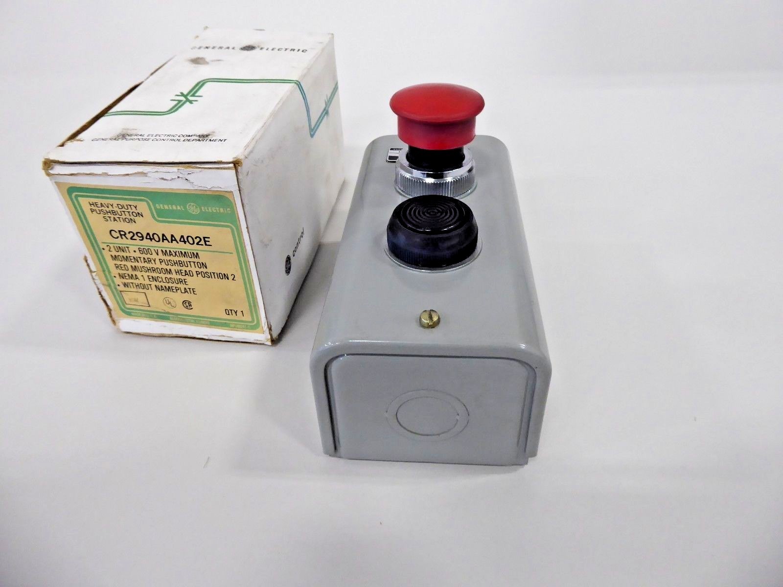 GE CR2940AA402E Push Button Station 600V max Dual Unit 2 Position