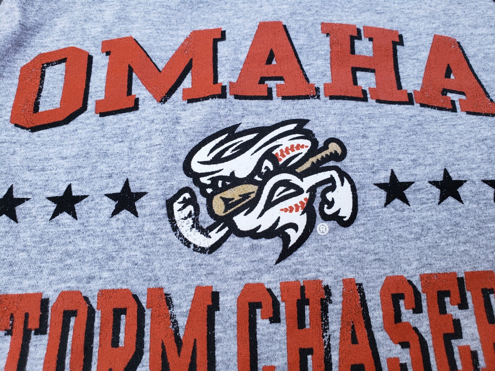 🔥 Omaha Storm Chasers Raglan Sleeve Shirt / Men's Small / 3/4th Sleeve