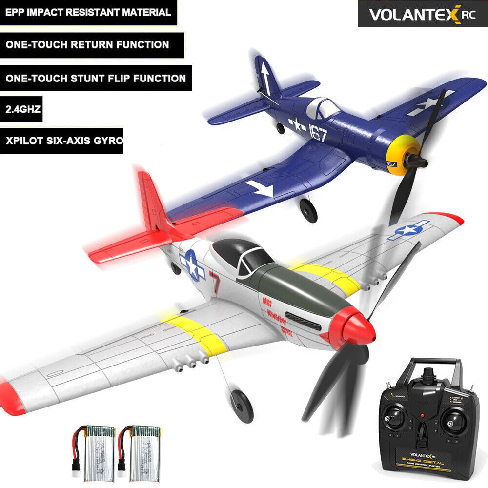 Volantex 400mm P51D Mustang/F4U Corsair Airplane 4Ch 2.4G 6Axis Gyro Fighter Toy