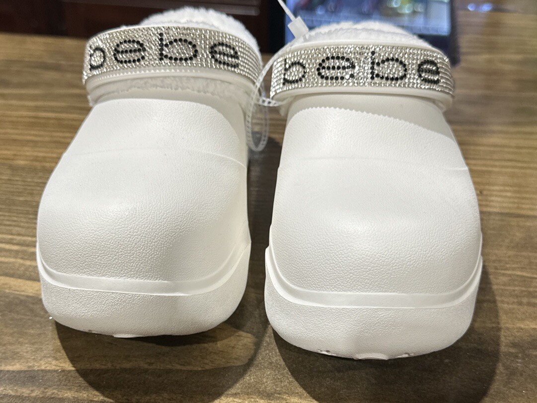 Bebe Womens Janessa White Slip On Casual Clogs Shoes New Size 6