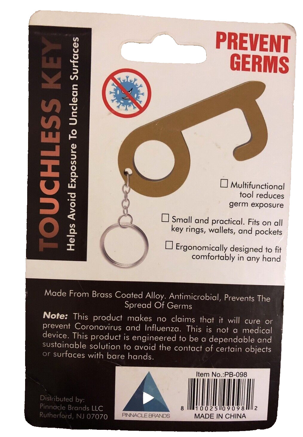 TOUCHLESS KEY - Prevent and Protect from Germs Antimicrobial PPE Safety