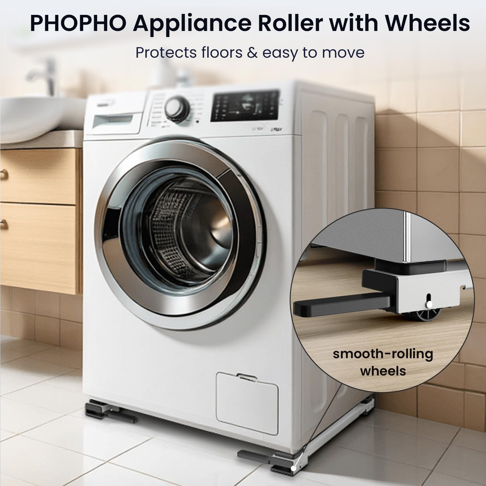 Appliance Slider Heavy Duty with Wheels, Adjustable Appliance Roller Base Max...