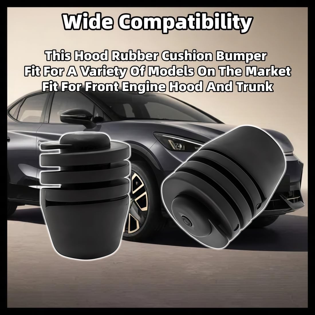8 Pcs Hood Rubber Cushion Bumper Bonnet Spin Stops Black