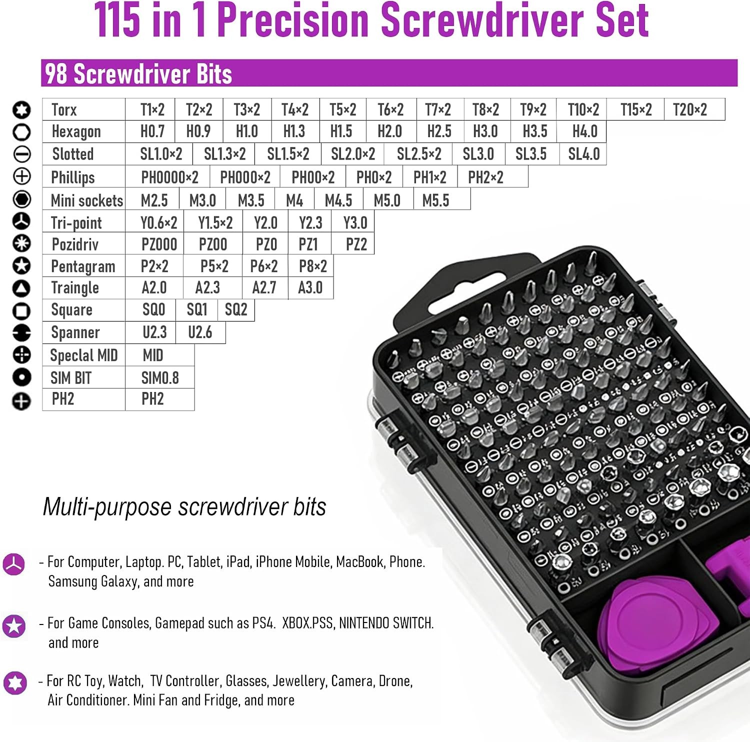 """Gunsmith Screwdriver Set Wheeler Gunsmithing Firearm Tools Kit 103 Bits Pro N
