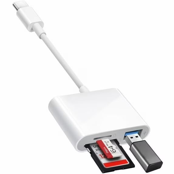 USB to SD Card Reader, SD Card Adapter with SD MicroSD USB 3 Ports, USBC Memo...