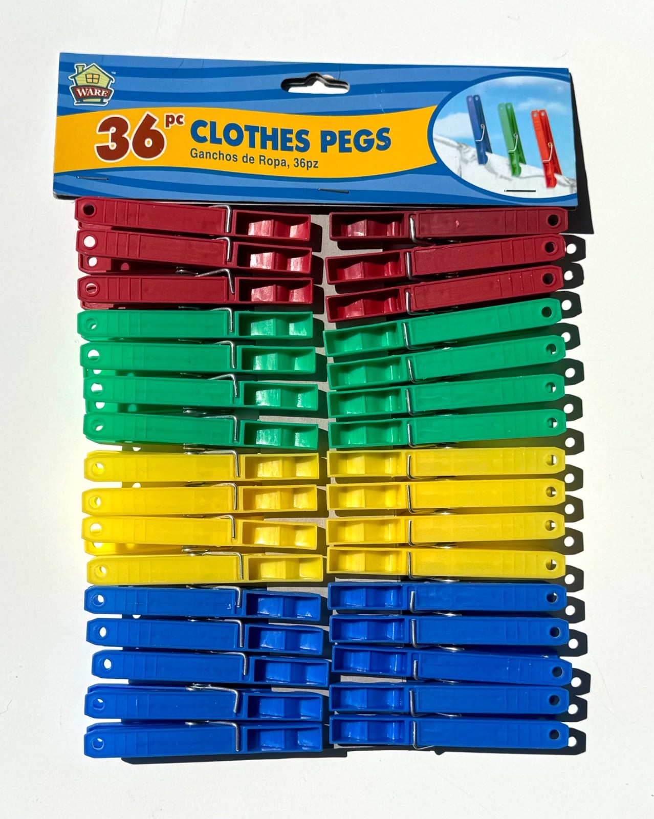 Rustproof Laundry Clothes Pegs Anti-Marking Durable Clips Wide Jaw 36-Piece