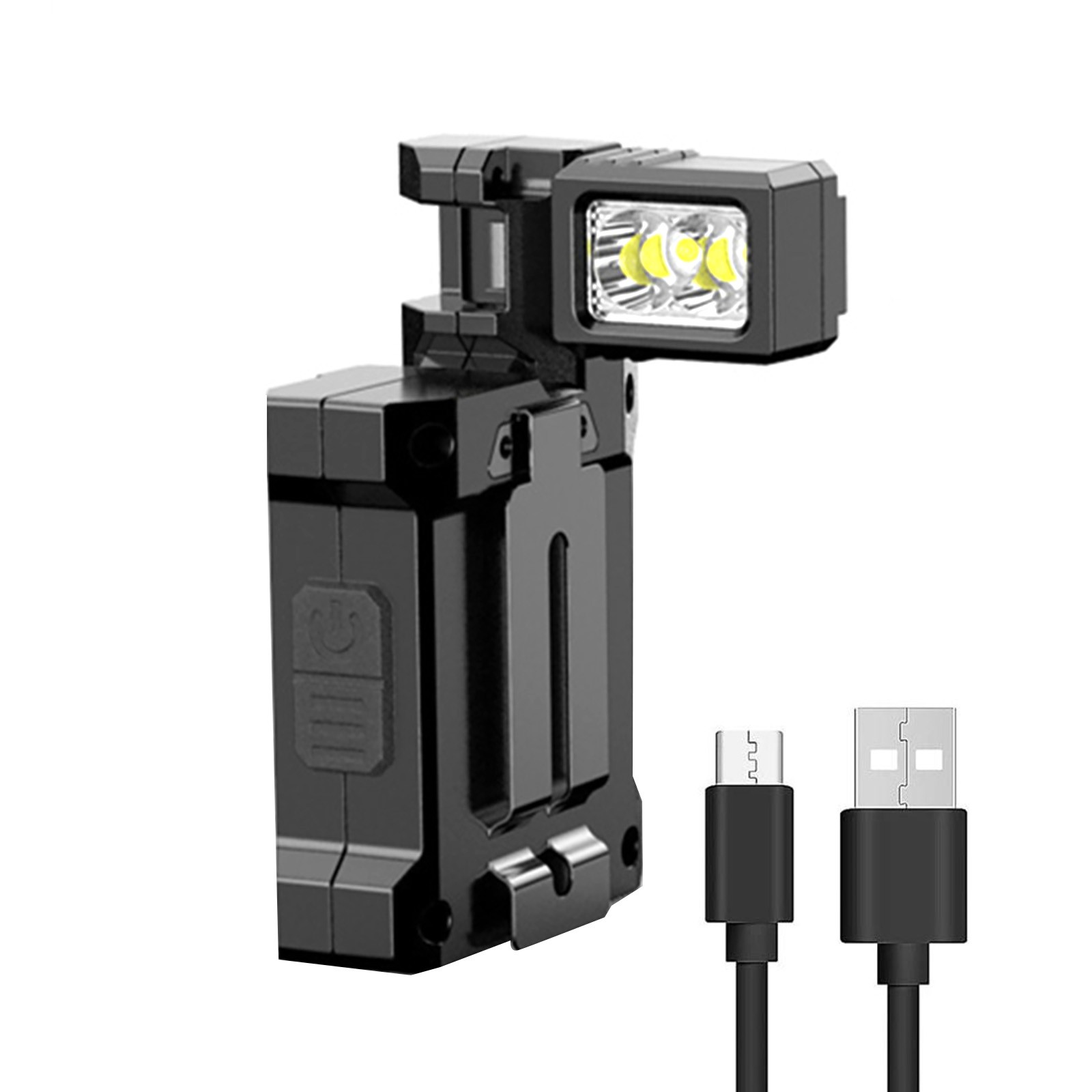 Magnetic Work Light USB Rechargeable LED Flashlight with Red Blue White Lights