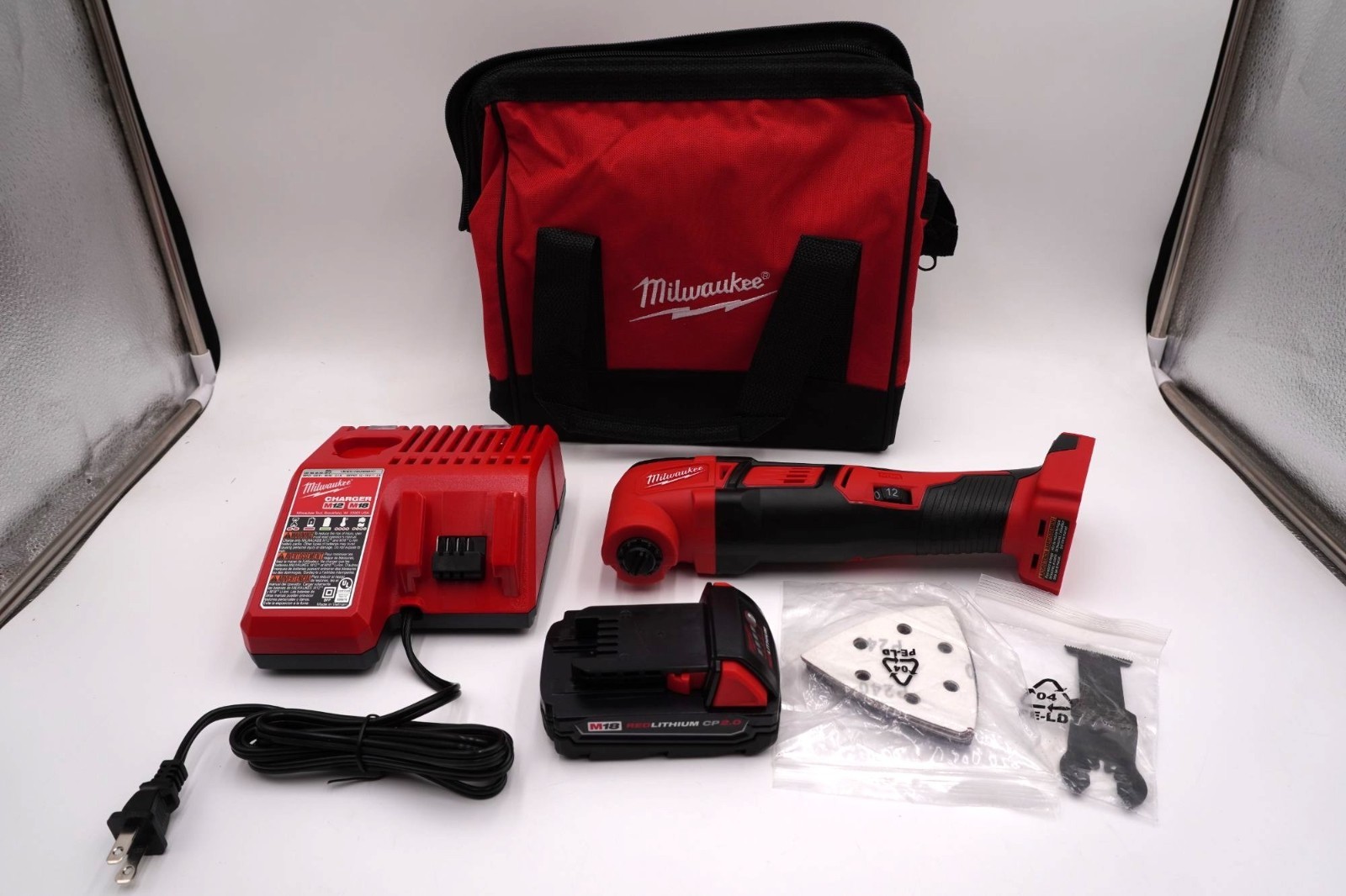 Milwaukee 2626-20 M18 Cordless Multi-Tool Kit Battery Charger Bag Open Box