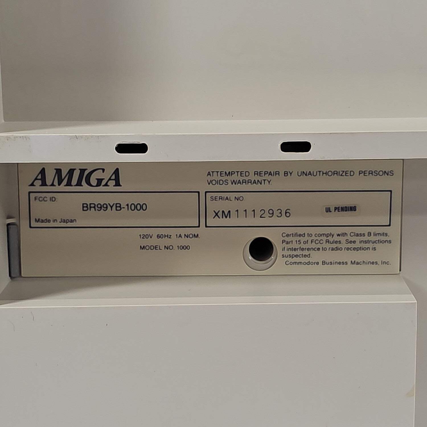Commodore Amiga 1000 Vintage Personal Computer BR99YB-1000