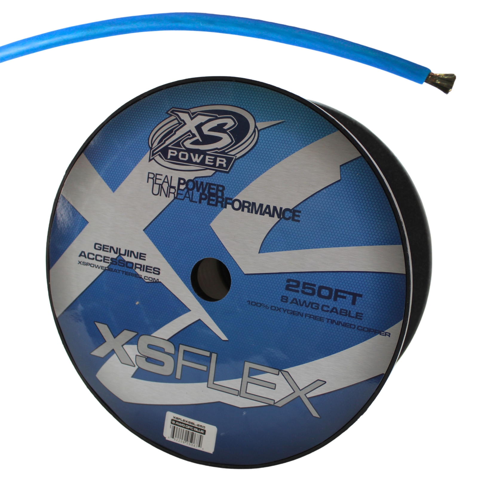 XS Power 8 AWG 100% OFC XS Flex Power/Ground Wire Blue Lot Cut By The Foot