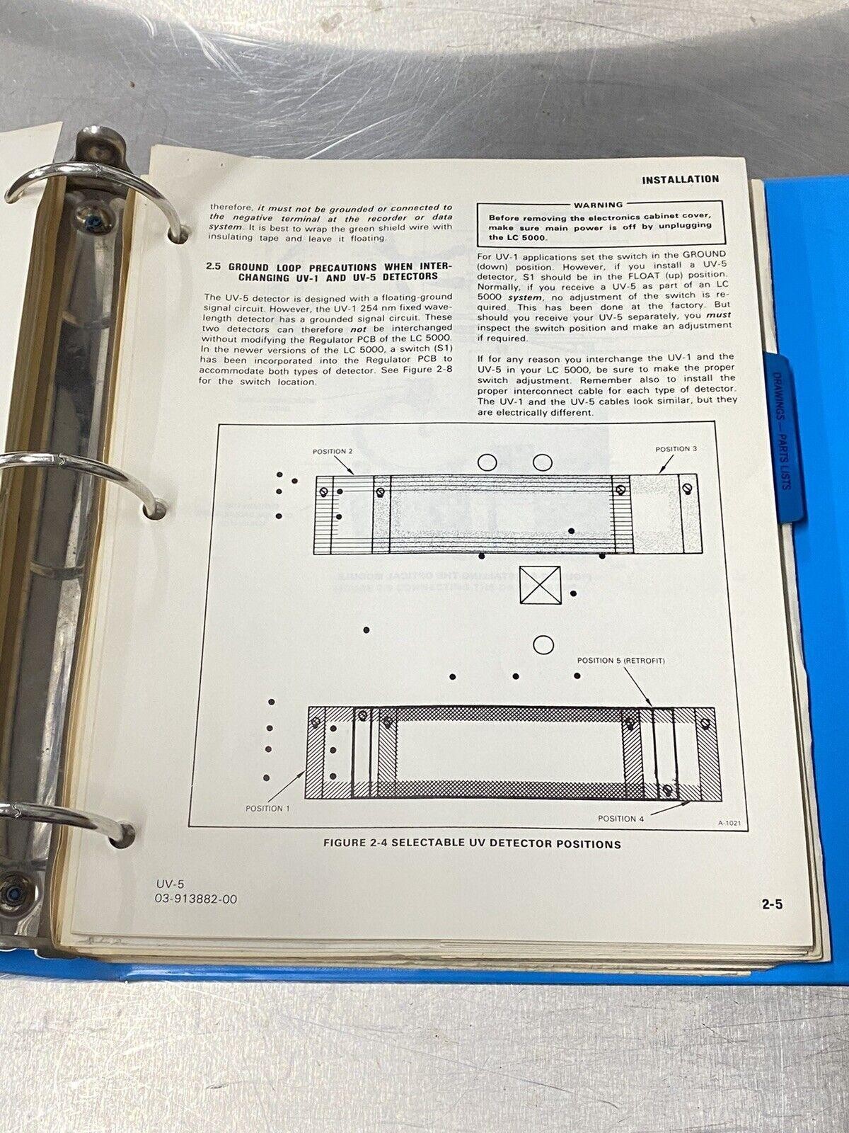 Varian 5000 Liquid Chromatograph - Users Guide / Manual